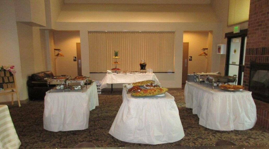 Lobby with buffet